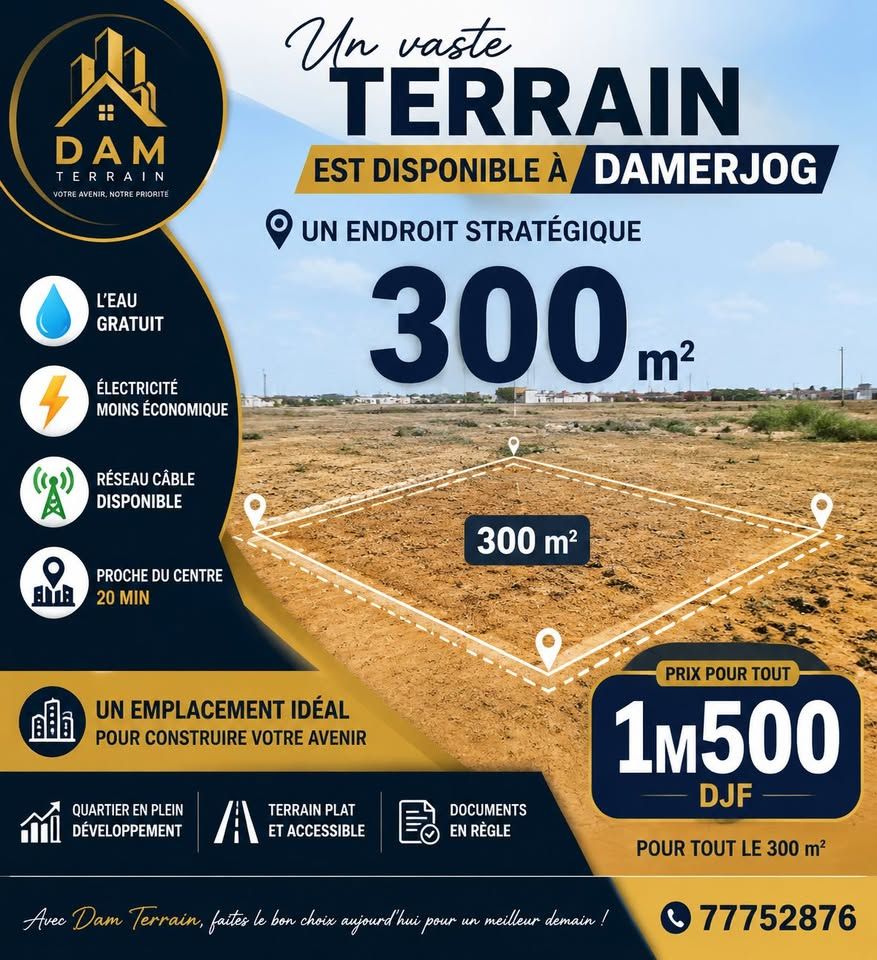 Terrain 300m² à Damerjog